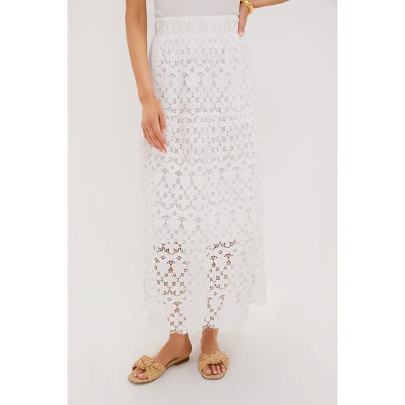 Tuckernuck Dresses & Skirts - TUCKERNUCK White Lace Cassia Skirt Size L NWT Retail $228 Tuckernuck